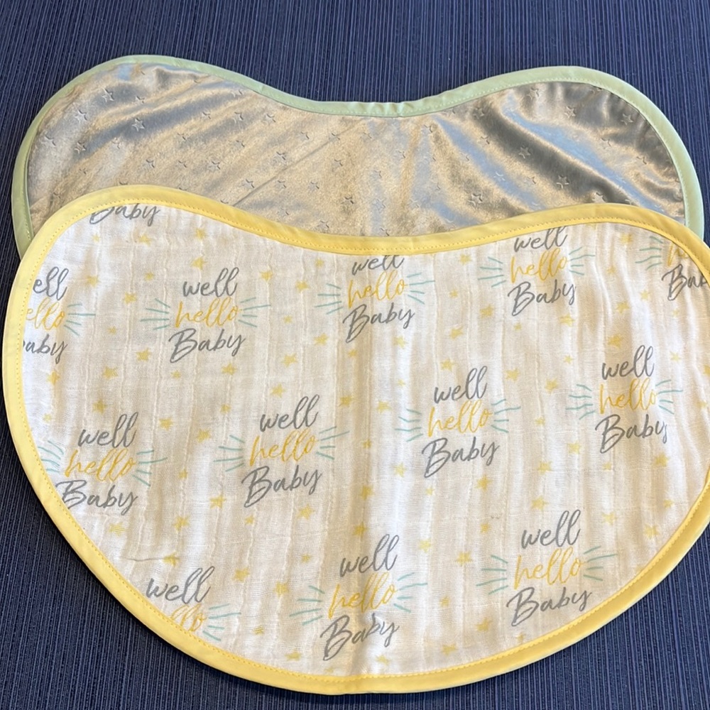 Small hello baby burp cloth